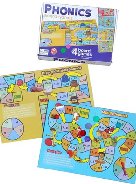 英语自然拼读桌游phonics board games单词拼读游戏英语教具
