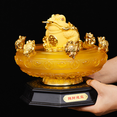 聚宝盆招财金蟾摆件金蝉貔貅金元宝摇钱树招财进宝开 业送礼办公