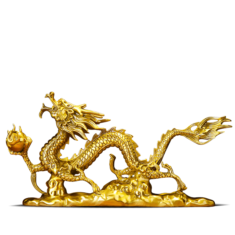 祥龙献瑞铜龙摆件工艺品生肖金属龙招财客厅办公室桌装饰开业礼品