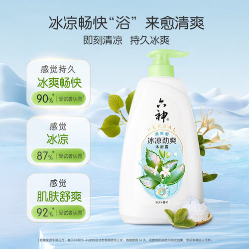 六神1000ML劲爽冰劲凉沐浴乳