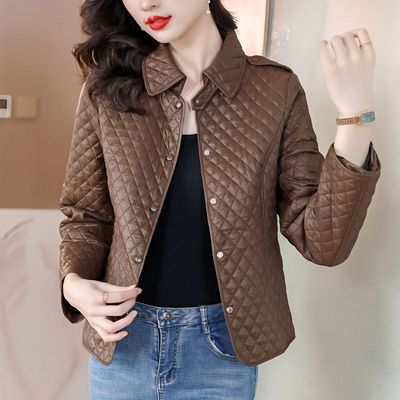 薄款棉服女轻薄洋气小棉袄短款菱