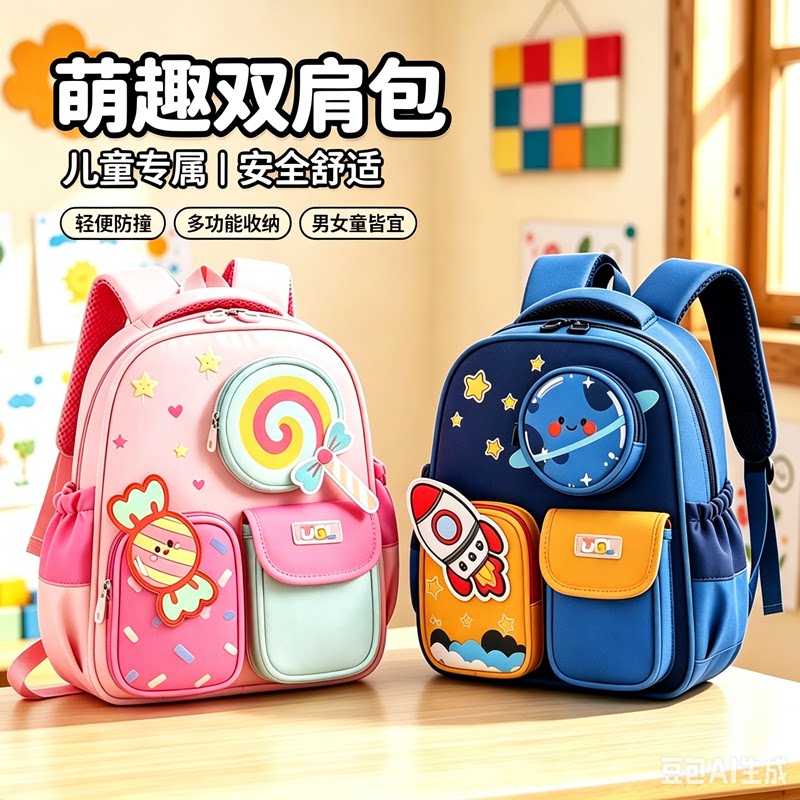 幼儿园卡通可爱轻便透气双肩包