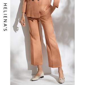 海兰丝2022早春新品同款休闲中高腰长裤气质女士职业直筒西裤