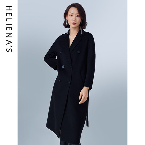 海兰丝羊毛中长款时尚羊毛大衣