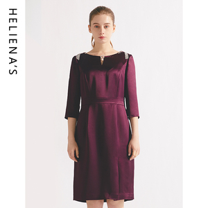 海兰丝醋酸连衣裙 高级感显瘦气质法式中长款连衣裙2024夏季新款