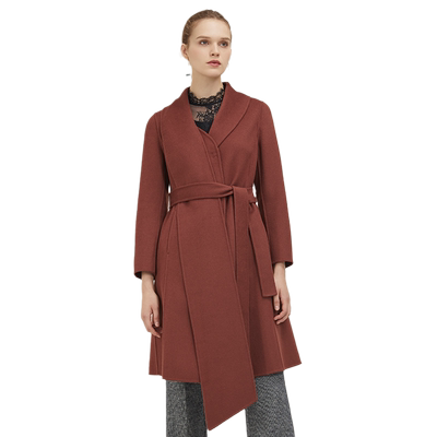 海兰丝冬修身羊毛大衣