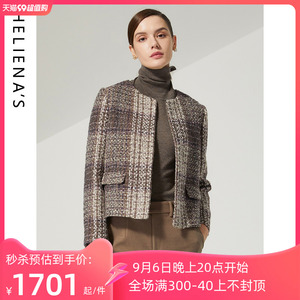 海兰丝外套 短款毛呢外套 秋冬新款休闲韩系呢大衣小个子H225JK01