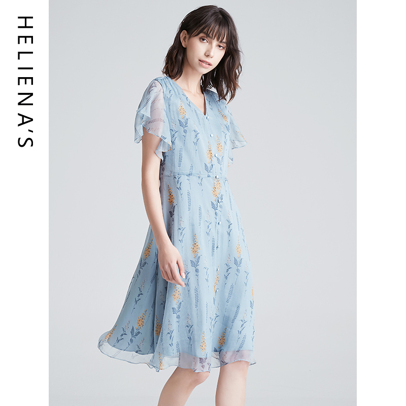 海兰丝top新款气质过膝甜美