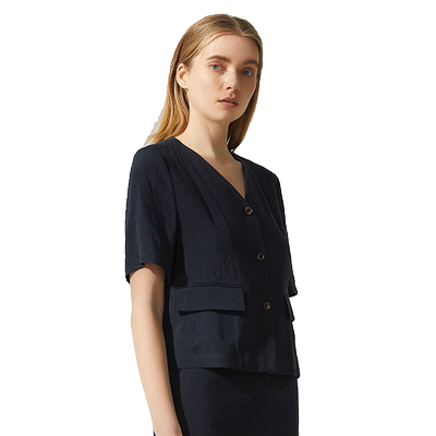 海兰丝纯色舒适优雅衬衫