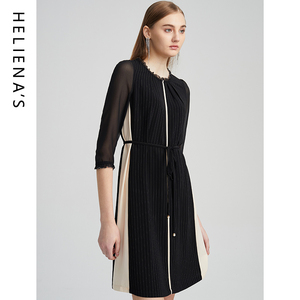 海兰丝法式小香风连衣裙2024冬季新款高级感裙子小黑裙商场同款