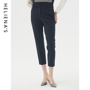 海兰丝棉质小脚裤2023年冬季新款铅笔裤休闲长裤子女H233SL05