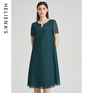 海兰丝2024商场同款连衣裙法式别致收腰显瘦宽松夏季新款H232OP02