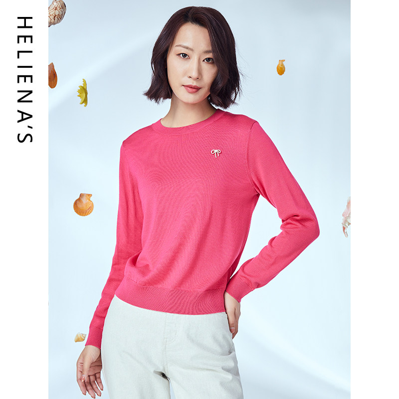 海兰丝纯色羊毛衫 修身收腰内搭气质圆领秋冬款毛针织衫女打底衫,女装/女士精品,毛针织衫,淘宝优惠券,粉丝福利购,淘宝优惠卷