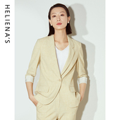 海兰丝西服法式 上衣女H231JK05 新款 气质修身 通勤职业外套23年秋季