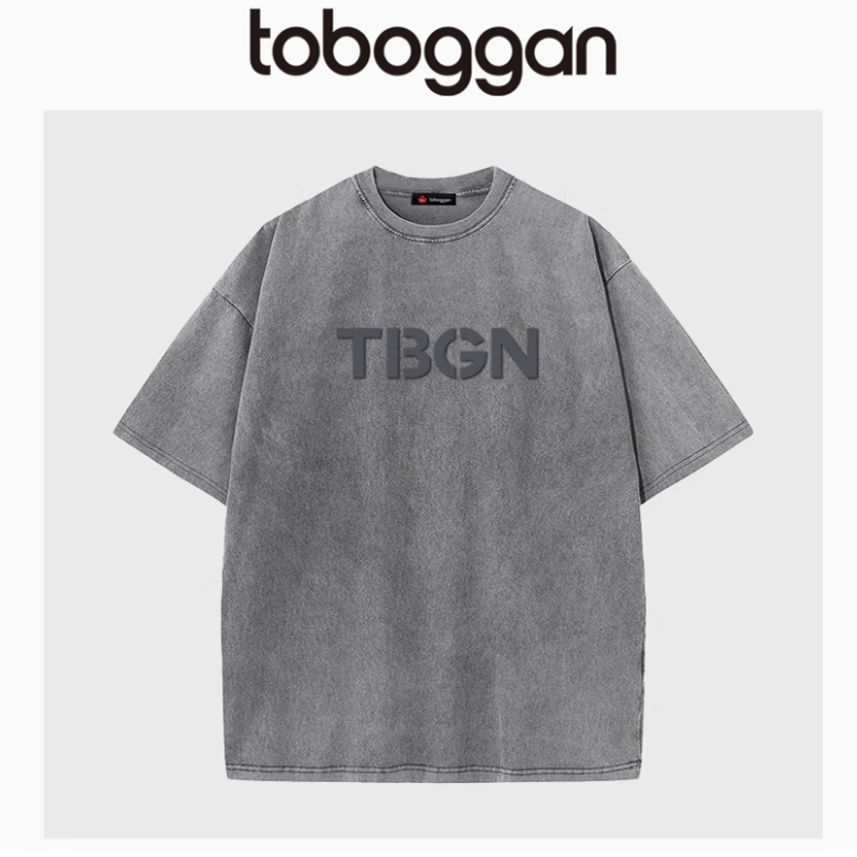 加拿大男款时尚夏季水洗做旧工艺棉T休闲短袖TB527607