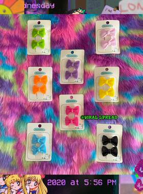 VIRAL SPREAD y2k辣妹复古发夹 mini蝴蝶结土酷可爱怀旧发夹复古