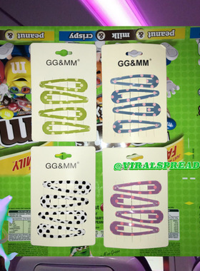 VIRAL SPREAD 超乖复古可爱彩色黑白波点发夹边夹bb夹土酷