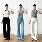 宽松显瘦长裤 好穿软糯 女春夏款 直筒阔腿牛仔裤 莱赛尔四面弹窄版