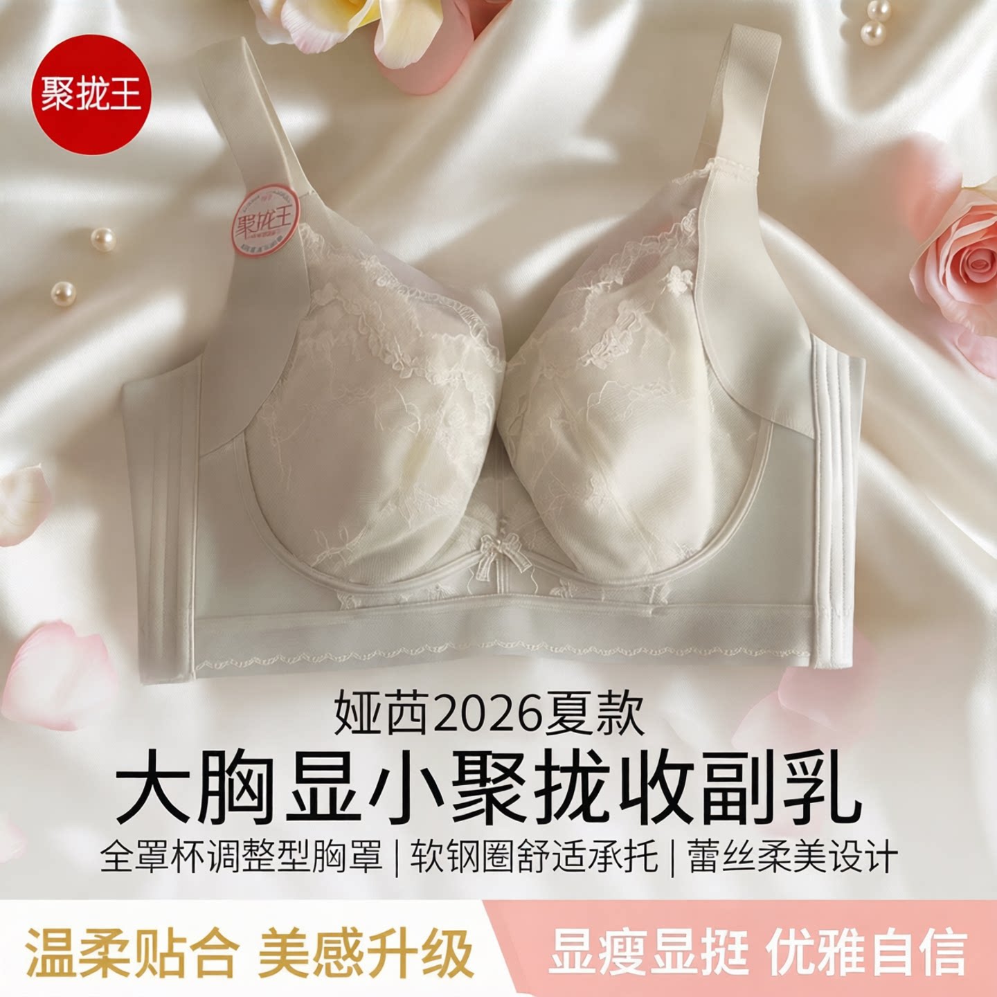 娅茜大胸显小聚拢收副乳调整文胸