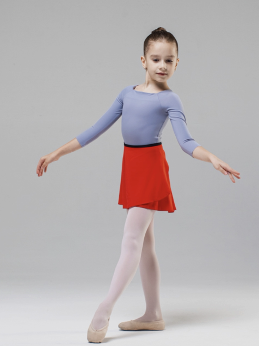 现货zidans俄罗斯儿童款女孩优雅一字领速干七分袖芭蕾体服舞蹈服