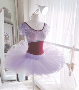 现货Dellalo milano DM 儿童独家iside玫红色蕾丝芭蕾体服舞蹈服