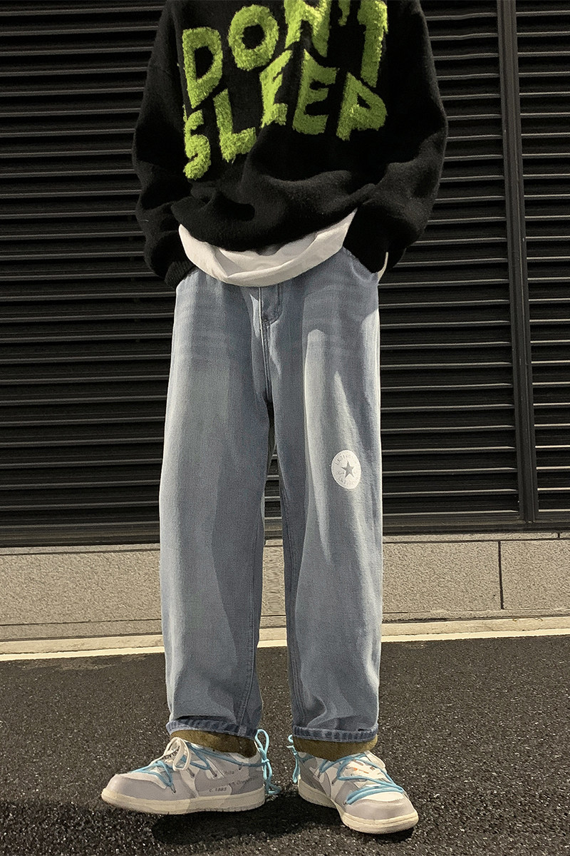 WH08*加厚P50特~港风新品加绒加厚保暖潮牛仔裤男宽松,男装牛仔裤,电商A007-3