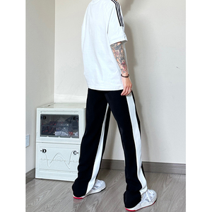 BK02*P60 春夏美式高街百搭 直筒宽松休闲无性别男女穿搭冰丝裤潮图片