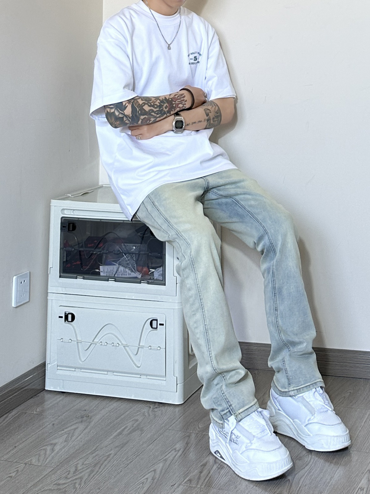 SS17*P65春夏四季款男士直筒弹力牛仔裤高街美式复古中性穿搭潮,男装牛仔裤,电商A007-3