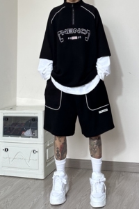 BK05*P90 控129 整套销售 夏高街美式复古华夫格面料运动套装男图片