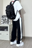 BK01*P58夏高街美式无性别穿搭拼接冰丝休闲裤潮男直筒宽松裤男，男装休闲裤，电商A007-3