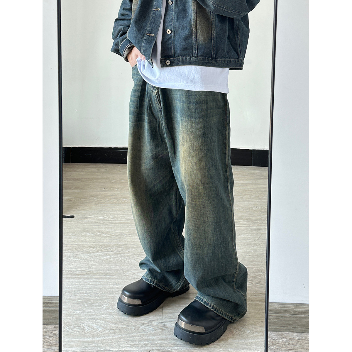 LKJ002*P88上衣LKN003*P60裤新品美式复古秋季新品牛仔套装,男装休闲套装,电商A007-3