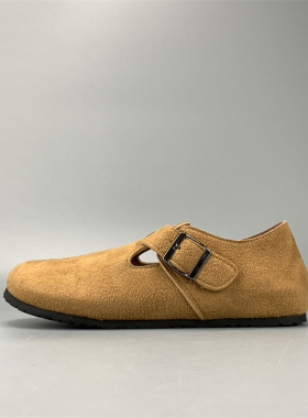 外贸男士vibe风鞋子爆款一脚蹬钓鱼勃肯鞋全包豆豆鞋懒人休闲潮鞋