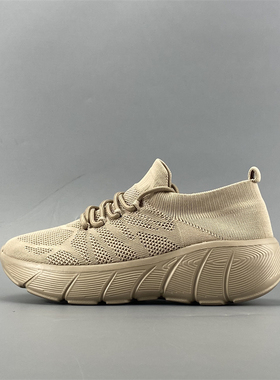 外贸男士飞织网面鞋袜子鞋夏季透气轻便厚底减震户外休闲健步鞋女