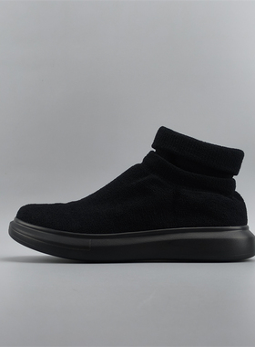 冬季保暖一脚蹬高帮袜子鞋情侣款厚底休闲鞋耐磨防滑轻便舒适板鞋