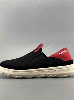 外贸男士夏季一脚蹬休闲健步鞋透气轻便老北京户外潮鞋套脚网面鞋