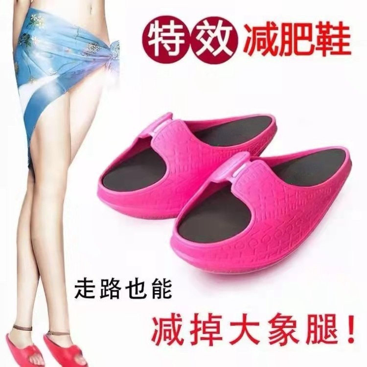 防滑家居负跟休闲女夏日式个性运动厚底拖鞋产后美体矫身姿摇摇鞋