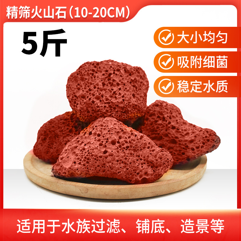 火山石鱼缸专用免洗垫底砂生态造景古法养鱼滤材大块火山岩颗粒