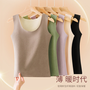 保暖背心女无痕德绒背心内衣女士加厚加绒内穿打底上衣秋冬季 大码