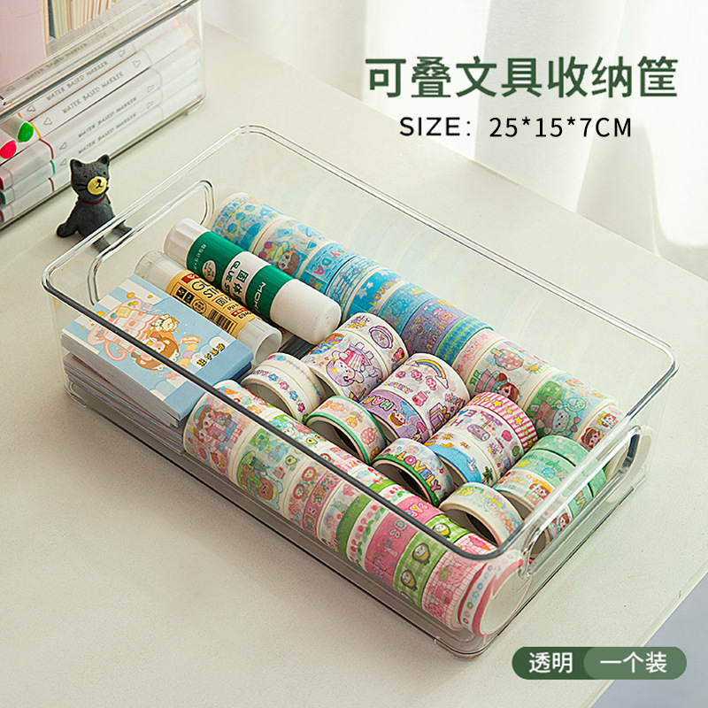桌面无盖透明亚克力收纳盒杂物化妆品面膜零食储物防尘整理小箱子