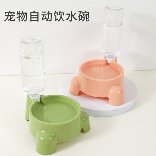 宠物猫碗带饮水瓶三脚饮水单碗猫咪用品大容量喝水不插电饮水机