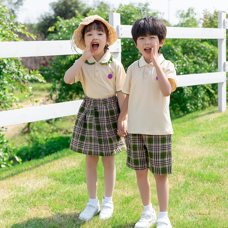 学院风幼儿园亲子装一家三口四口夏装六一活动舞蹈母子儿童节套装