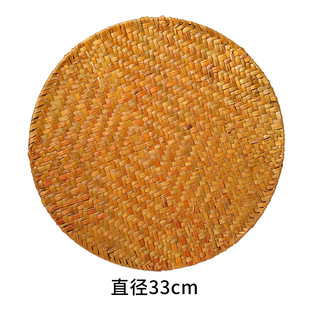 手工蒲草编织隔热垫圆形餐桌垫碗垫杯垫家用防滑垫茶几垫茶壶垫