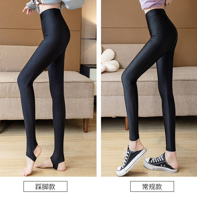 薄款连脚光泽裤女秋夏外穿显瘦冰打底裤