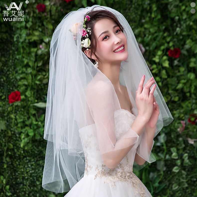 新娘主婚纱头纱蓬蓬头纱长款拖尾户外简约仪式高级感韩式森系头饰