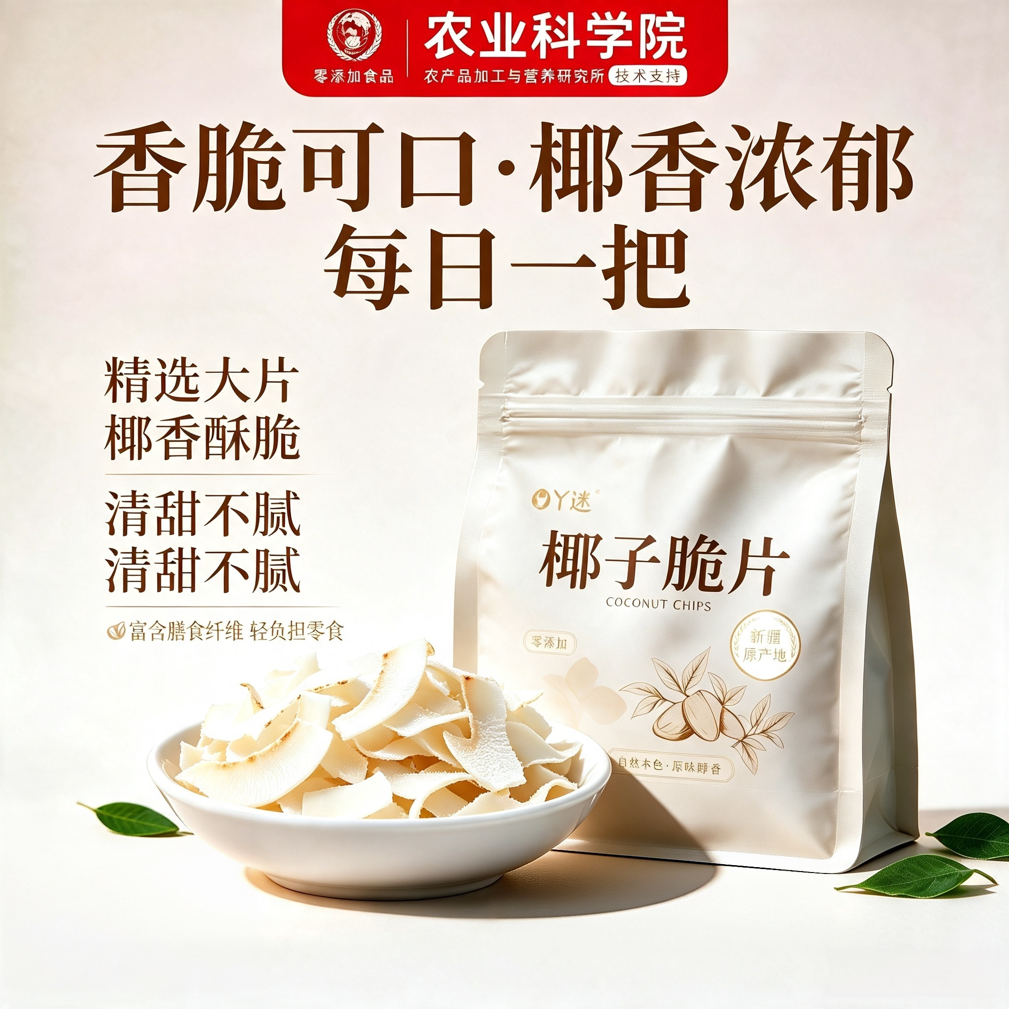 椰子脆片正品官方旗舰店无糖原味无添加海南特产椰子片孕妇零食非