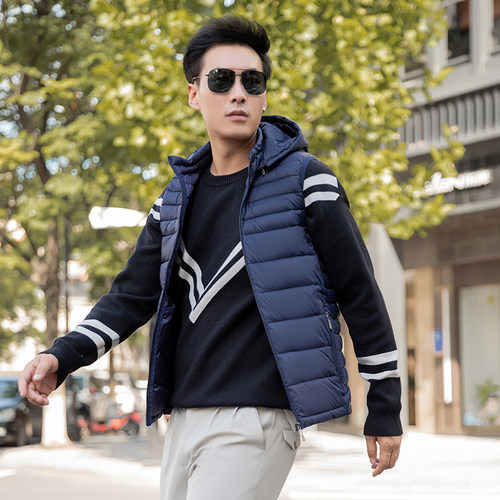 新款棉马甲保暖连帽加厚