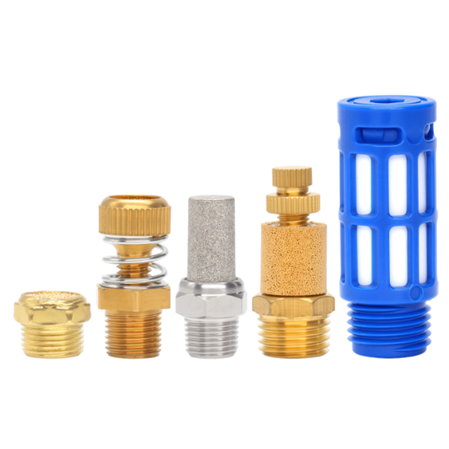 铜铁塑料平头长头消音器气动接头BSL/BSM/BLSM/M5/01/02/03/04/G1