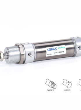 亚德客型代替不锈钢迷你伸缩气缸MI20/25/32/40X50X100X250CM圆尾