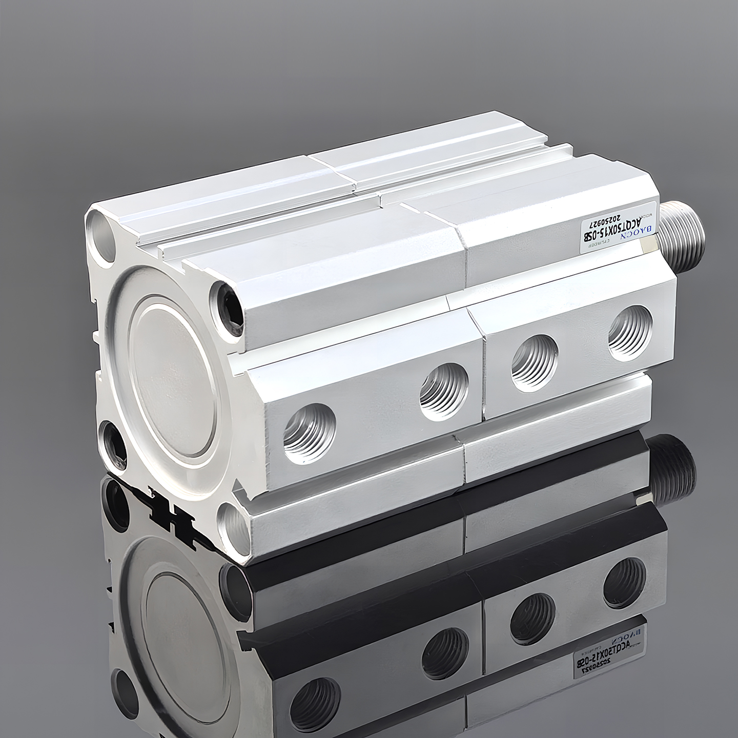 薄型气缸双行程多位置ACQT16/25/50/80/100X5X20X30X40BS带磁外牙