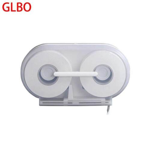 GLBO酒店卫生间双卷大卷纸盒公共厕所壁挂式大盘纸架商用厕纸盒抽